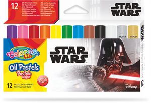 Pastele olejne Colorino Kids trójkątne 12 kolorów Star Wars