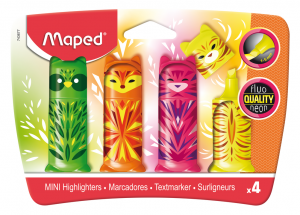 Zakreślacz fluo peps pocket mini friends mix Maped 4 kolory blister 743677