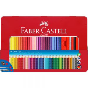 Kredki ołówkowe Grip 2001 Faber-Castell 48 kolorów opakowanie metalowe