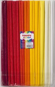 Bibuła marszczona Happy Color ciepłe kolory 25x200cm 8 kolorów 10 rolek