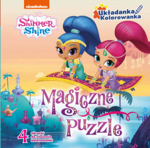 Magiczne puzzle shimmer and shine układanka kolorowanka