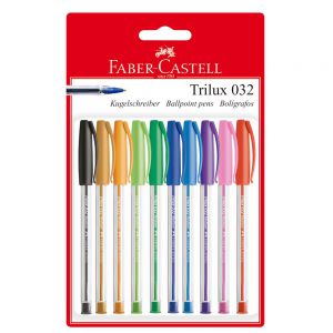 Długopis Faber-Castell Trilux 032 Colour Blister 10 sztuk