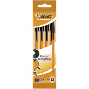 Długopis Orange Original Fine BIC czarny pouch 4szt