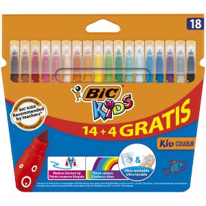 Flamastry BIC Kids Kid Couleur Rainbow pudełko 14+4  kolory