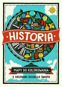 Historia mapy do kolorowania z kredkami dookoła świata