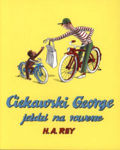 Ciekawski george jeździ na rowerze