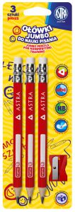 Ołówek do nauki pisania Astra blister 3 sztuki + temperówka