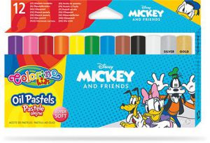 Pastele olejne Colorino Kids trójkątne 12 kolorów Mickey